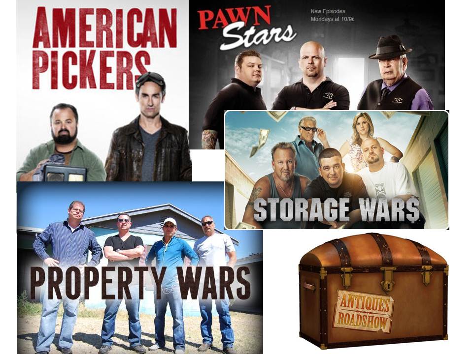 pawn stars, american pickers, antique roadshow
