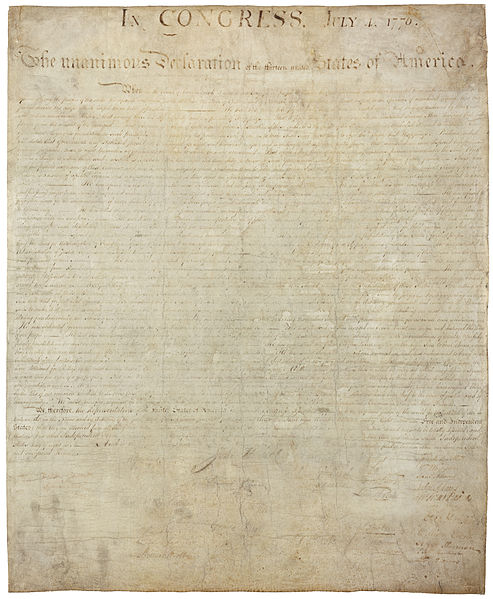 picture of the Declaration of Independence